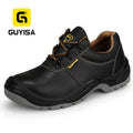 GUYISA Brand Safety Boots Men's Non-slip Wear-resistant Stab-resistant Steel Toe Cowhide Safety Work Boots