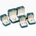 New Market Octagon Waist Leather Dark Green Jewelry Locket Can Print logo Wholesale Ring Box Long Chain Box