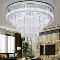 46W LED Flush Mount Ceiling Lamps Modern Crystal Hanging Cluster Dimmable for Living Room 6000K Stainless Steel SAA Certified