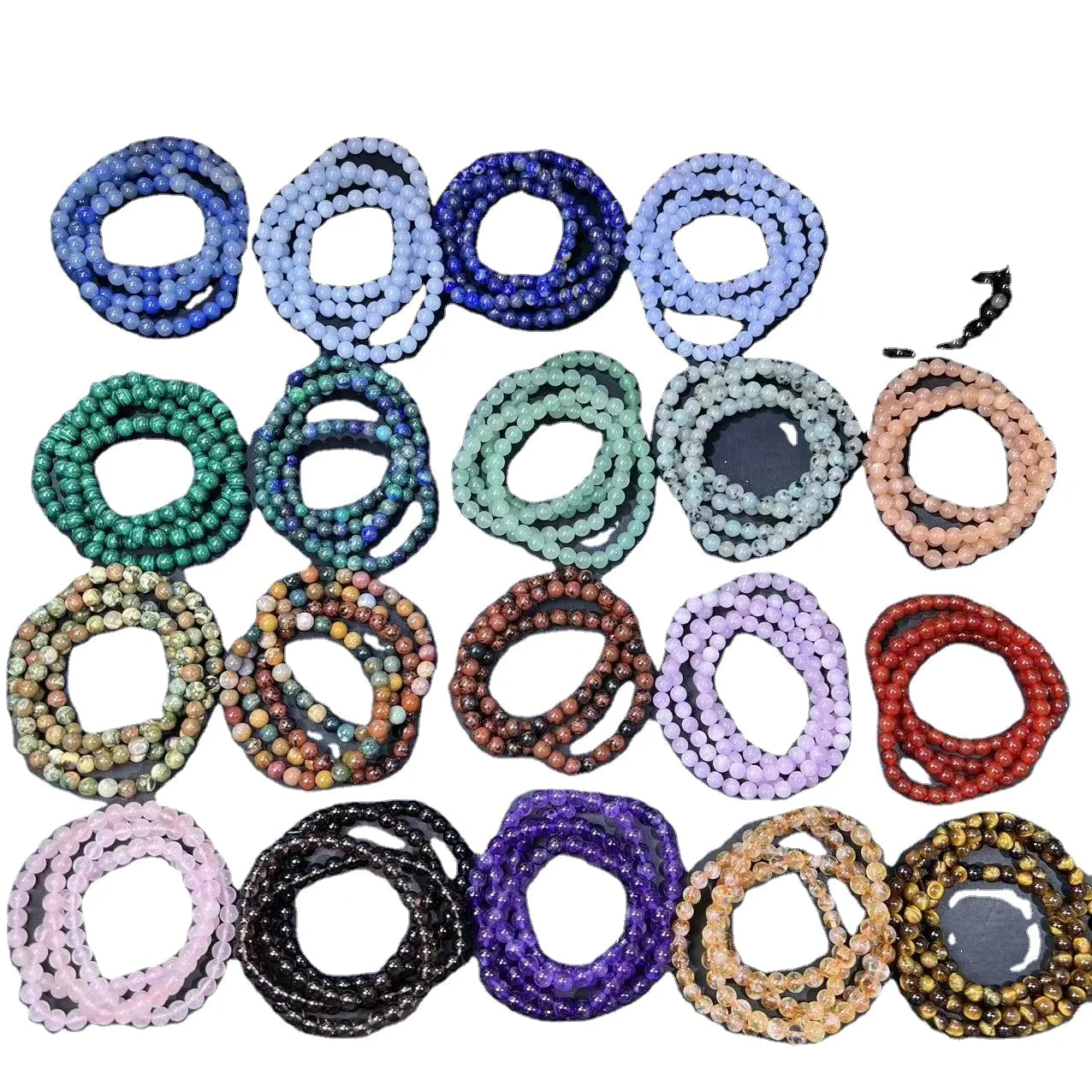 Huiying Healing Crystals Yoga Stone Beads Bracelets for Womens Mens