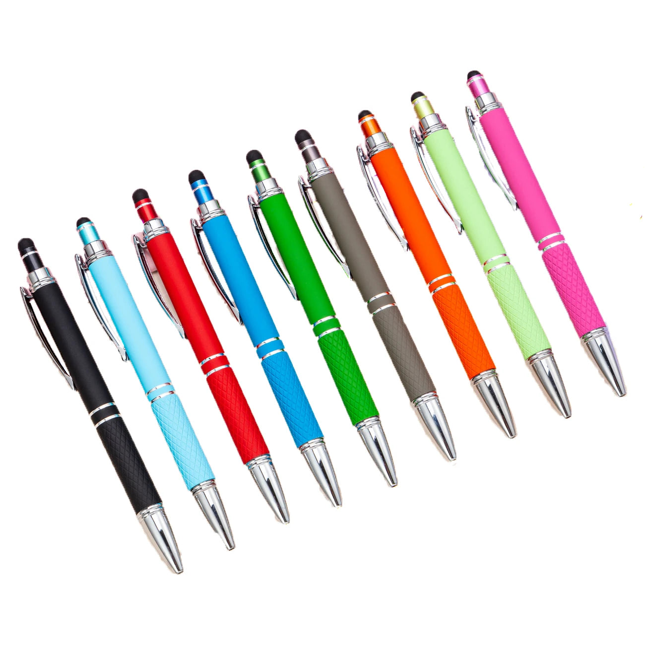 Aluminum Material  High Quality Metal Ballpoint Pens Promotional Soft Touch Stylus Pens Customized Logo Rubber Ballpoint Pens