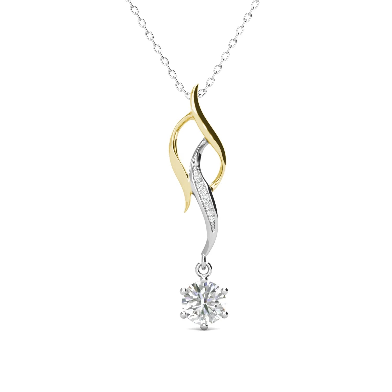 GRA Certified Lab Grown Moissanite Diamond Sterling Silver 925 Twist Pendant Necklace Fine Women Jewelry Destiny Jewellery
