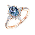 925 Sterling Silver Color Change Gemstone Jewelry Beautiful Cluster Alexandrite Engagement Ring for Women Destiny Jewellery