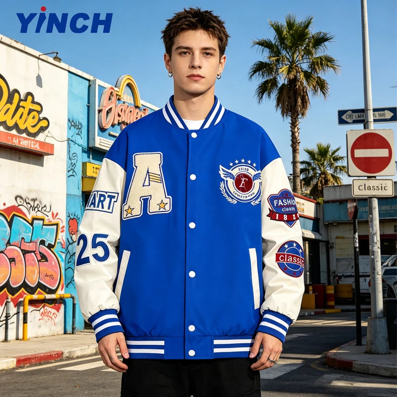 LAYENNE High Quality Varsity Jacket Men Chenille Embroidery Leather Sleeves Custom Baseball Letterman Varsity Jacket for Men