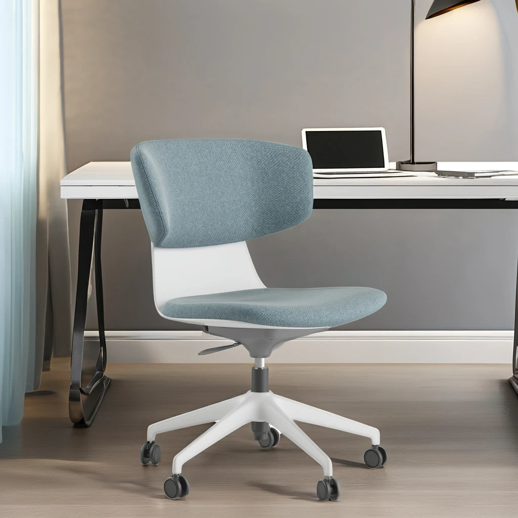 Modern Popular Swivel Upholstered Home Office Living Room Leisure Dining Chair With Nylon Castor