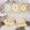 Tufted Boho Nordic Style Pillow Case with Tassels Cotton Linen Beige Cushion Cover For Bedroom Home Decoration