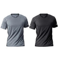 OEM Factory Sales Spandex/Polyester Milk Silk Men's Summer Breathable Front Logo Thin Short Sleeve Quick Dry Sports T-Shirt