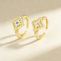 QIKU Copper 18K Gold Plated Square Opening Adjustable Rings Zircon Charm Trendy Unisex Finger Gift Wholesale Dropshipping