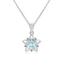 925 Sterling Silver Natural Gemstone Sky Blue Topaz Stone Star Pendant Necklace Jewelry for Women Destiny Jewellery