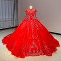 Jancember DW0060 Traditional High Neck Empire Evening Red Formal Party Gowns Dresses