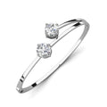 New Precious Stone 2 * 1.0CT Lab Grown Moissanite Diamond Luxury 925 Silver Bangle Bracelet  for Women Destiny Jewellery