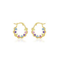Fashion Summer Colorful Zircon Hoop Rainbow Jewelry Sterling Silver Hypoallergenic Small High End Custom Designers Earrings