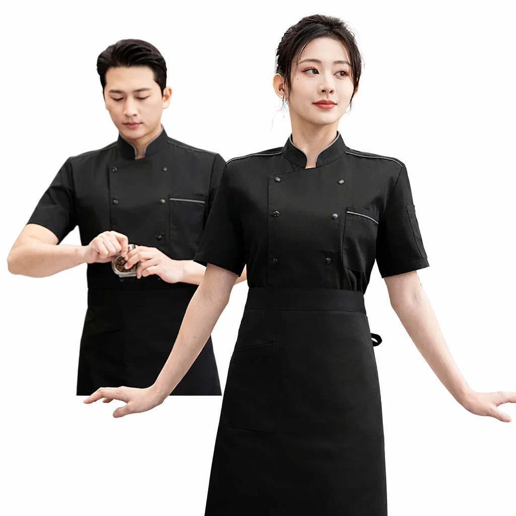 Oem Customize logo Design Embroidery Canteen Kitchens Hotels Restaurants Thin Clothing Summer Work Uniform Hotel Chef Uniforms