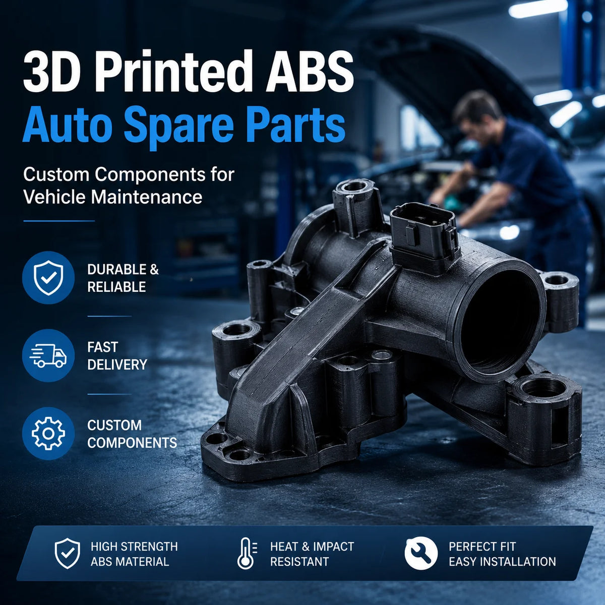 Fast Delivery 3D Printed Febi Spare Parts with ABS Material Custom Auto Components for Vehicle Maintenance MegaBDM