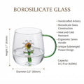 Wholesale Unique Flower Embossed Borosilicate Glass Cup 13-14 oz Capacity Eco-Friendly for Dropshipping Sellers Global MegaBDM