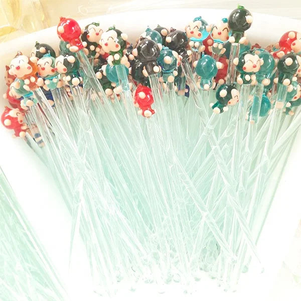 Customized Handmade Lampwork Eco-Friendly Murano Glass Swizzle Stick for Promotional Gifts