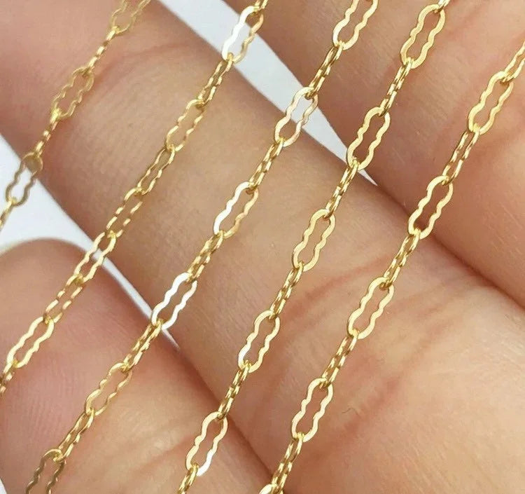 GP US 1.4mm Krinkle Unfinished Chain Gold Filled 14K Footage Chain Bulk Permanent Jewelry Chains Supplier Wholesale
