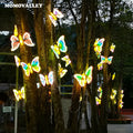 Open and Close Mechanical Purple Moving wings Stand 3d Large Flutter Outdoor butterfly Decor Glow in the Dark Butterflies