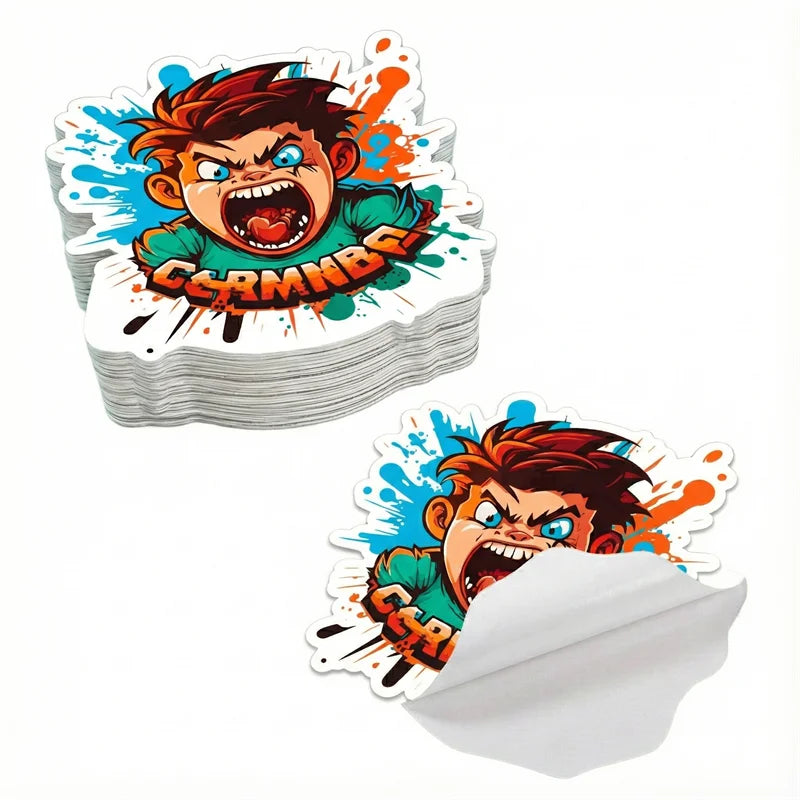 Customized Waterproof Self-adhesive Label Stickers With Holographic Effect Customize Your Own Design Cartoon Stickers