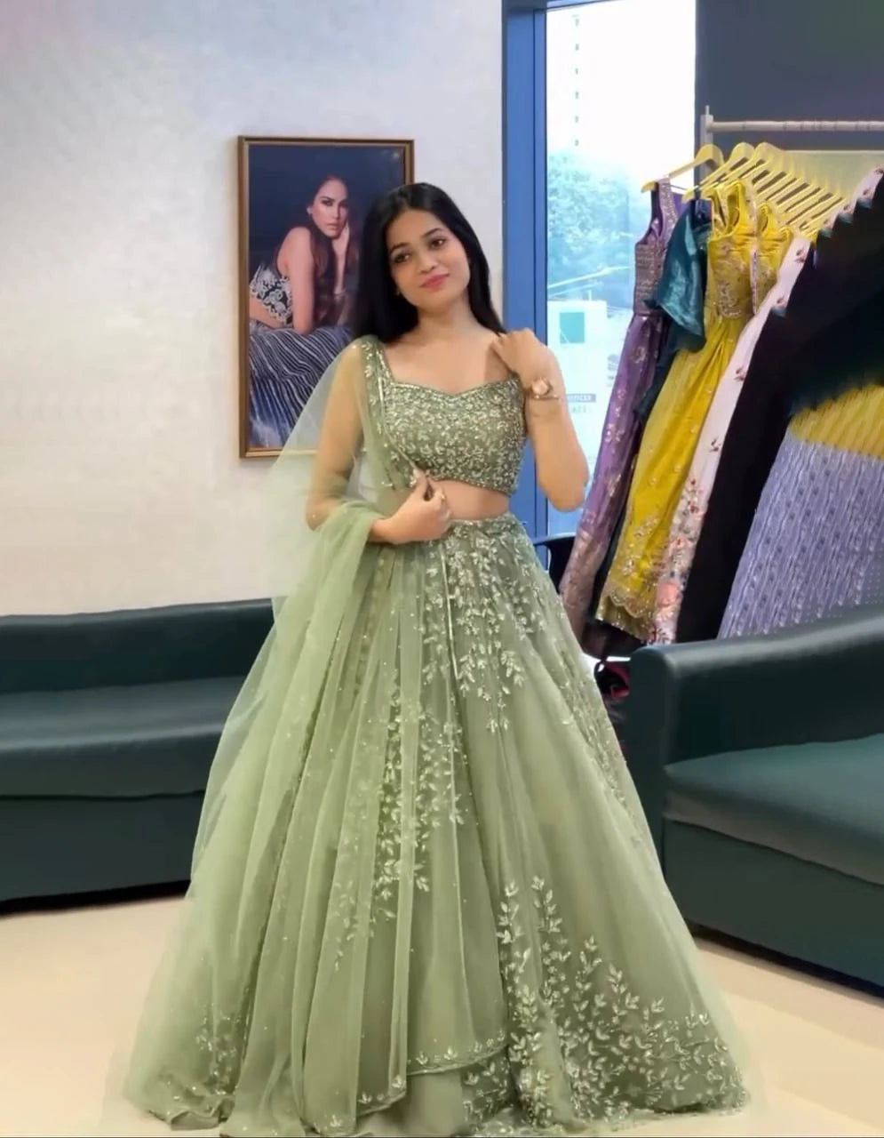 New Designer Traditional Indian Pakistani Net Lehenga Choli 4.5 Meter Flare Stitched Winter Summer Reversible Exclusive Diwali MegaBDM