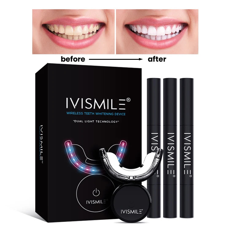 Private Logo Non Peroxide Ce Approved Home Use Teeth Whitening Products Bleaching Led Light Teeth Whitening Kit