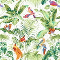 Green Leaves and Birds Tropical Rainforest Scenery Wall Paper Jungle Animals Home Decor Wallpaper 3D