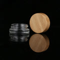 Customized logo Carving Natural Wholesale Glass Cream Empty Jar 5g Cosmetic Container Cream Bottle Glass Jar with Bamboo Lid