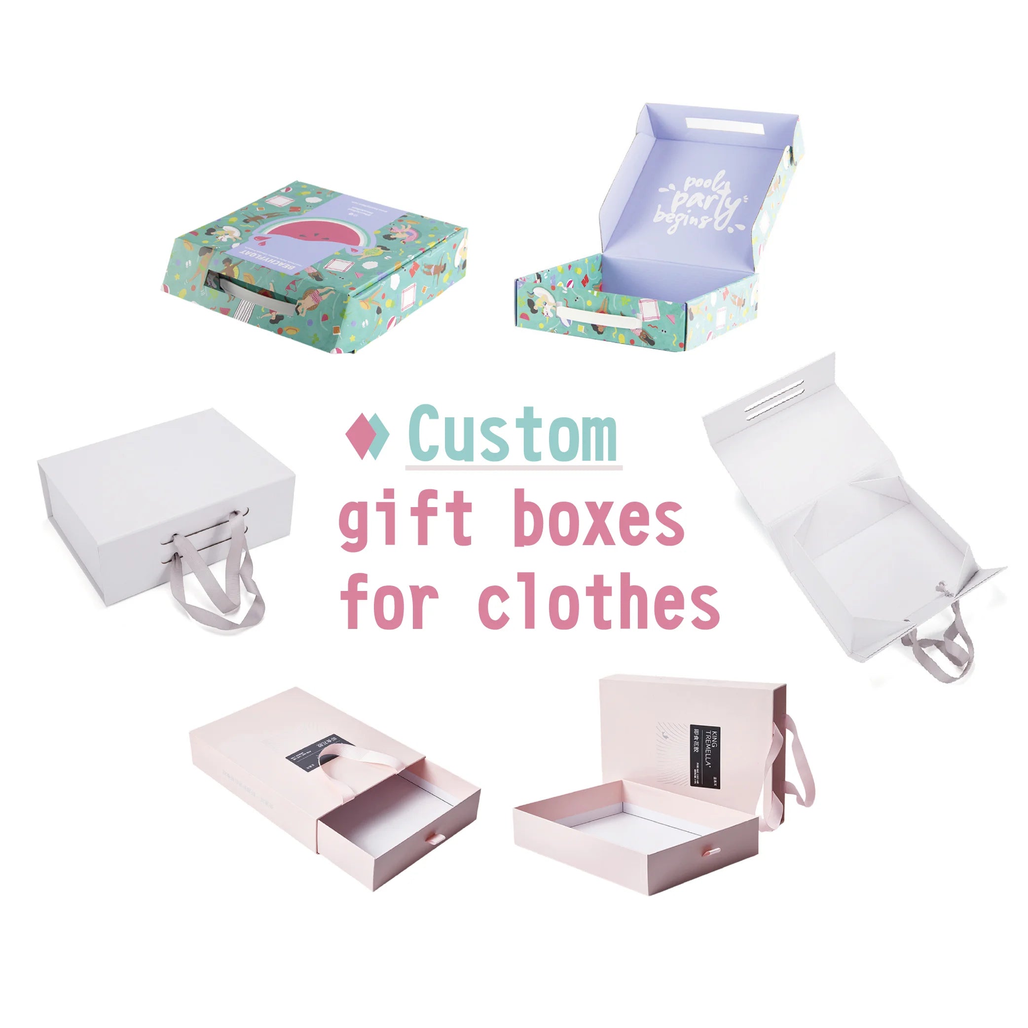 Custom OEM/ODM Ribbons Gift Paper Packing Boxes Clothes Packing Box for Dress
