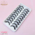 Abestyou 10 Pairs High Quality Super Fluffy Natural 3D Mink Full Strip Eyelashes Handmade Wholesale False Eyelashes