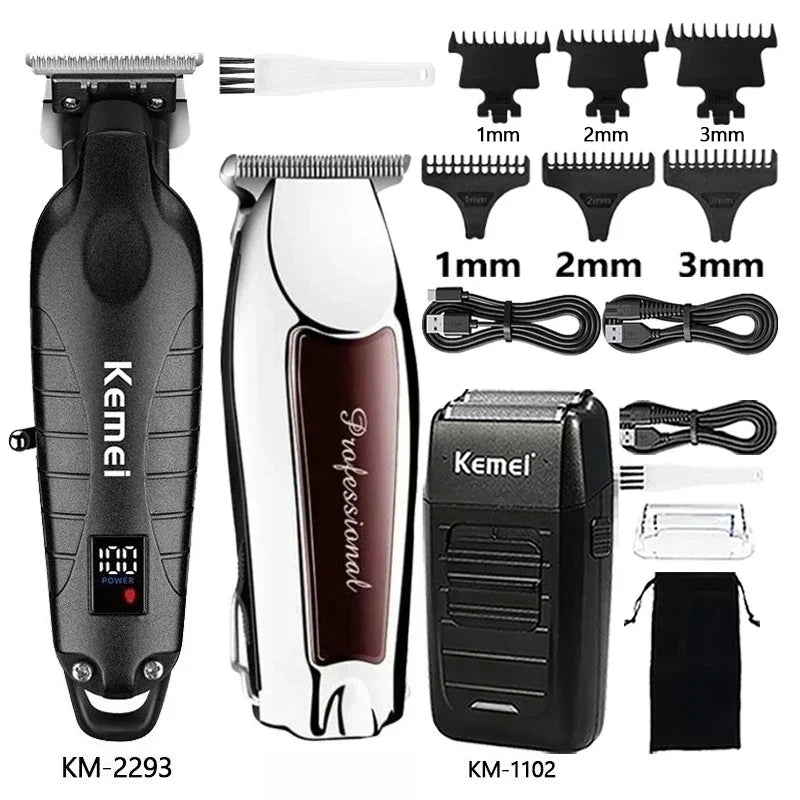 Kemei Hair Clipper Kit for Men Electric Shaver Hair Trimmer, Professional Cutting Machine KM-1102 KM-2293 667 Hair Trimmer