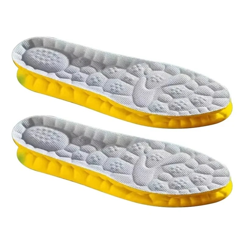 4D Cloud Technology PU Sole Sports Insoles For Shoes Soft Breathable Shock Absorption Cushion Running Orthopedic Care Insoles - 1 Pairs Gray / 45-46 MegaBDM