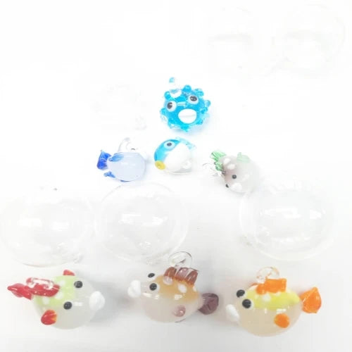 Hot Sale Colored Murano Glass Bubble Fish Figurine 100% Hand Blown & Sustainable Animal Design for Office Home & Gift Use