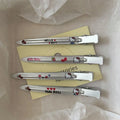 Silver Letter cat Duckbill Clip Hairpin Japanese Sweet Cool Style  Side Duckbill Clip Hairpins Hair Accessories for Women