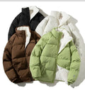 Bangladesh CN Factory Price Custom Logo Embroidery Winter Fleece Lined Puffer Stand Collar Zip up Padded Coat Casual Warm Jacket MegaBDM