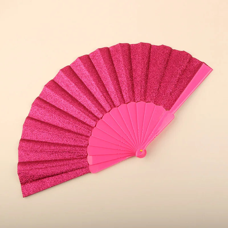 In Stock Handmade Plastic Folding Hand Fan From Zhejiang Customizable for Travel and Advertising