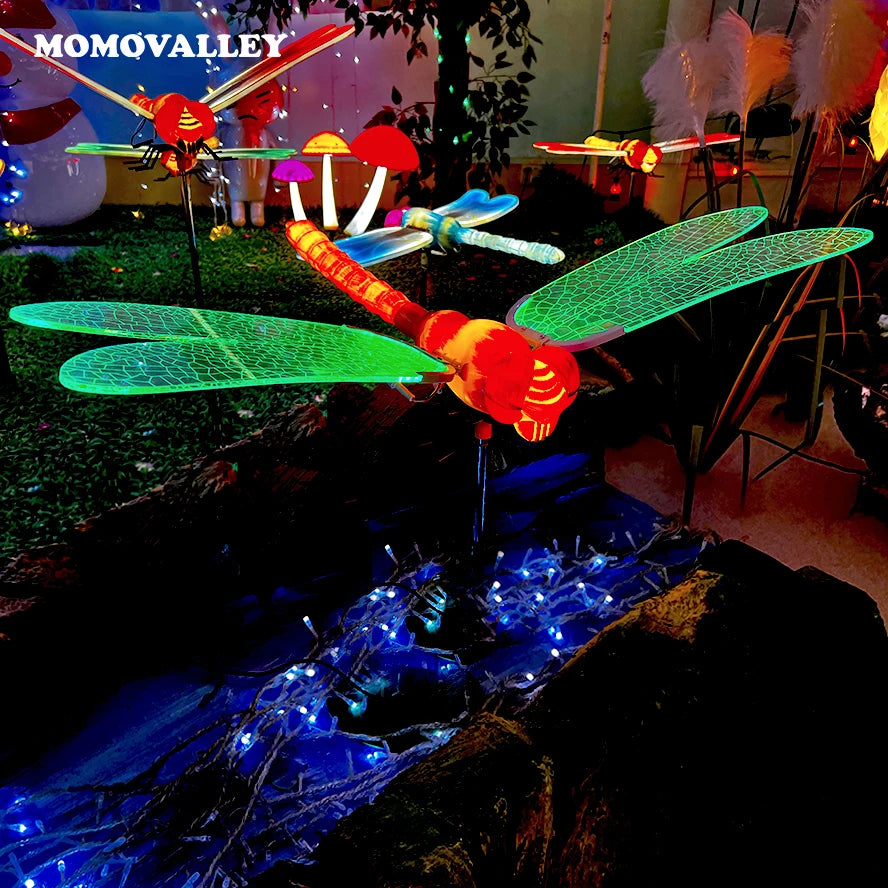 Garden Landscape 3d Dynamic butterfly Led Dragonfly Christmas Street Decorations Outdoor Led Lights for Decorative Lighting