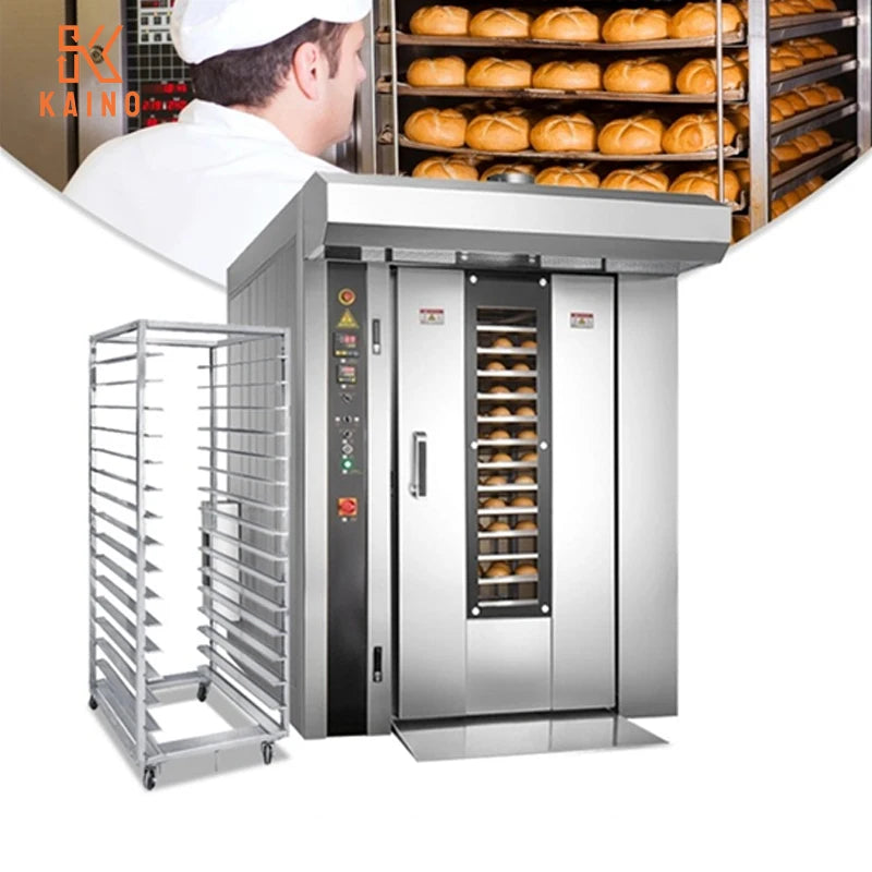 KAINO Commercial Digital Portable New Rotary Oven 12-64 Trays Gas/Diesel/Electric for Bakery Fruit/Corn Baking