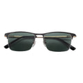 New Style Men's Half Rim Titanium Sunglasses Square Rectangle Gold Frame Polarized Luxury Light Weight Comfortable TAC Lenses