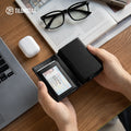 Minimalist Rfid Blocking Card Case Black Mens Slim Bifold Wallet Card Holder