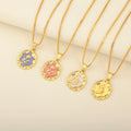 QIKU Unique Copper Enamel Cute Pendant Necklace 18K Gold Plated Chain for Women Gift Fashion Dainty Jewelry for Everyday Wear