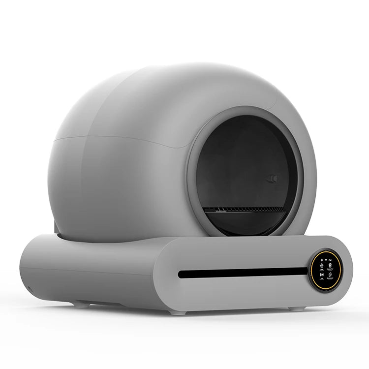 Newest Grey Smart Self-Cleaning Cat Litter Box With Wifi Odor Control for Multiple Cats