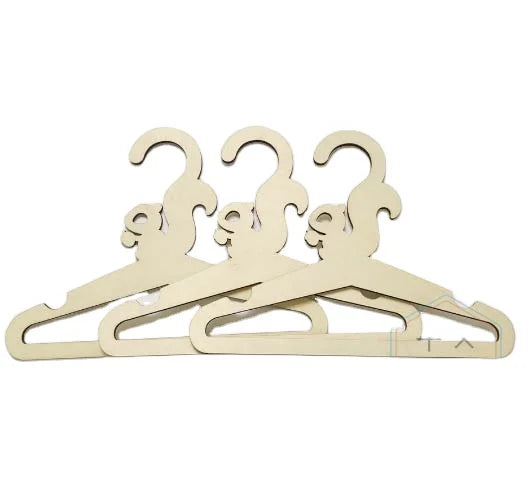 Animal Shape Kids Wooden Clothes Hanger-Space Saving Single Tier for Wardrobe and Bathroom