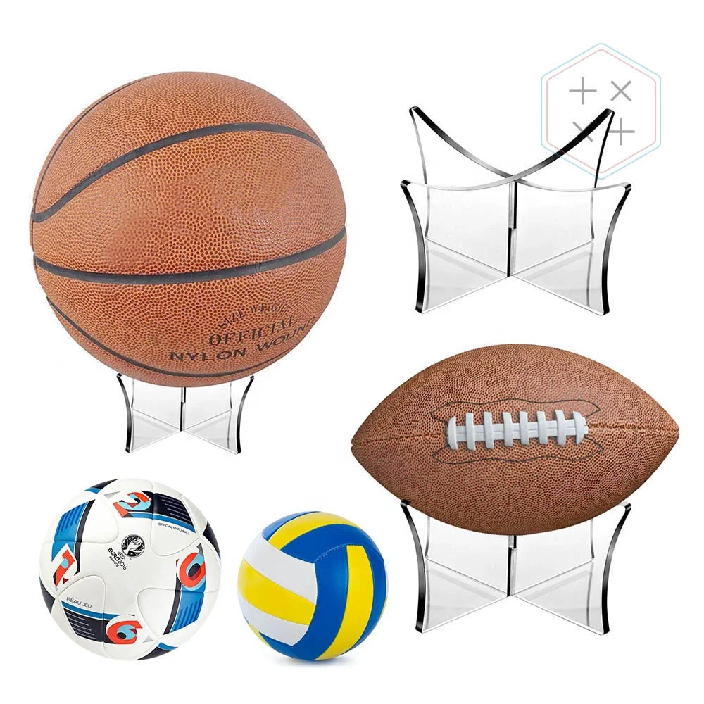 Transparent Acrylic Display Stand Ball Holder for Basketball and Football