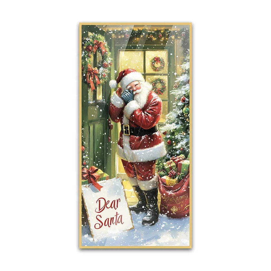 Wholesale Hot Selling Modern Home Christmas Tree Santa Claus Gifts Acrylic Art Printing Luxury Wall Art for Hotel Project