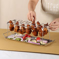 Outdoor BBQ Beef Chicken Leg Wing Grill Rack Stainless Steel Folding Roasted Barbecue Grill Drumsticks Holder Roaster Stand