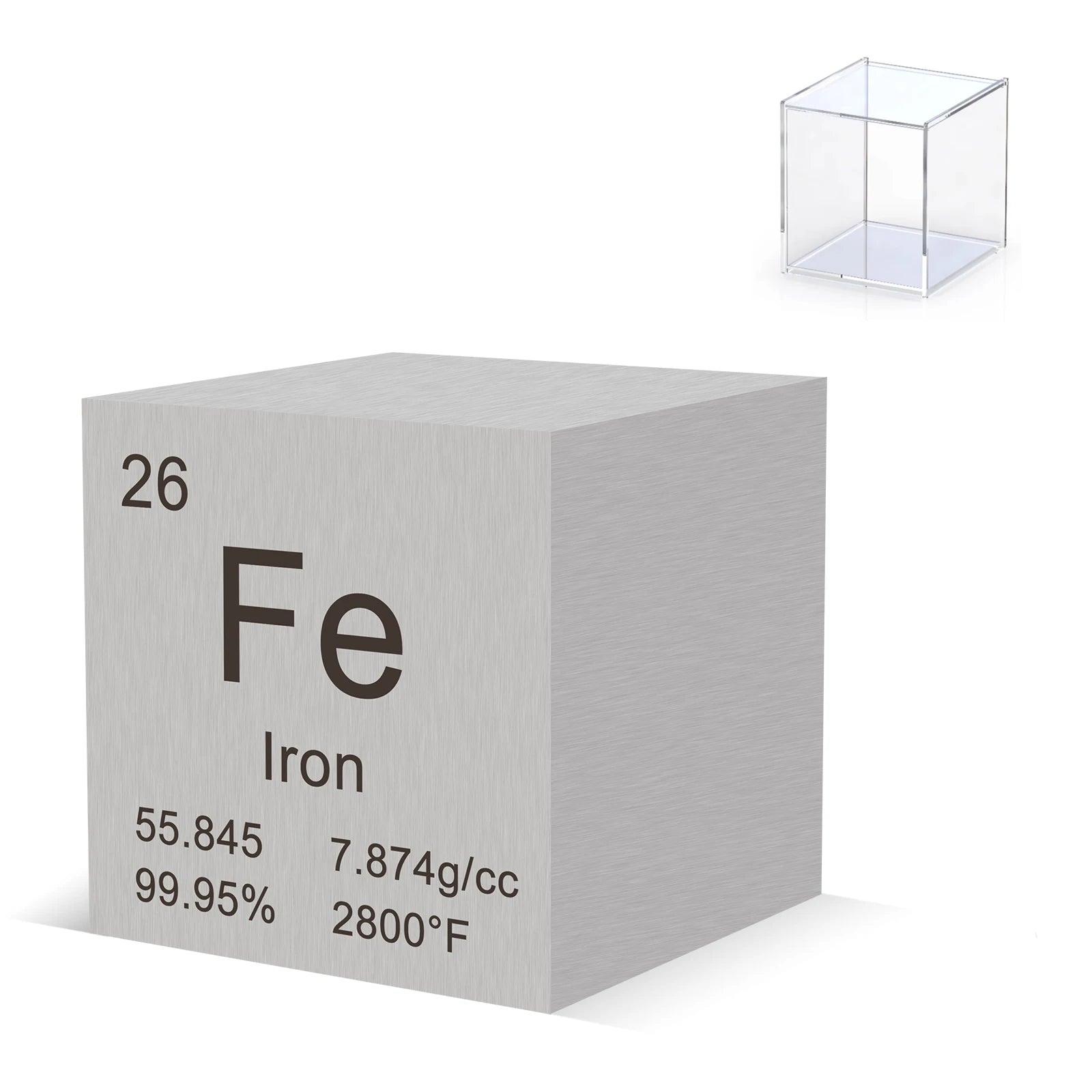 Iron Cube 1" 99.95% Purity High Density Metal Element Cube for Element Collection Experiment Heavy Small Objects Experience