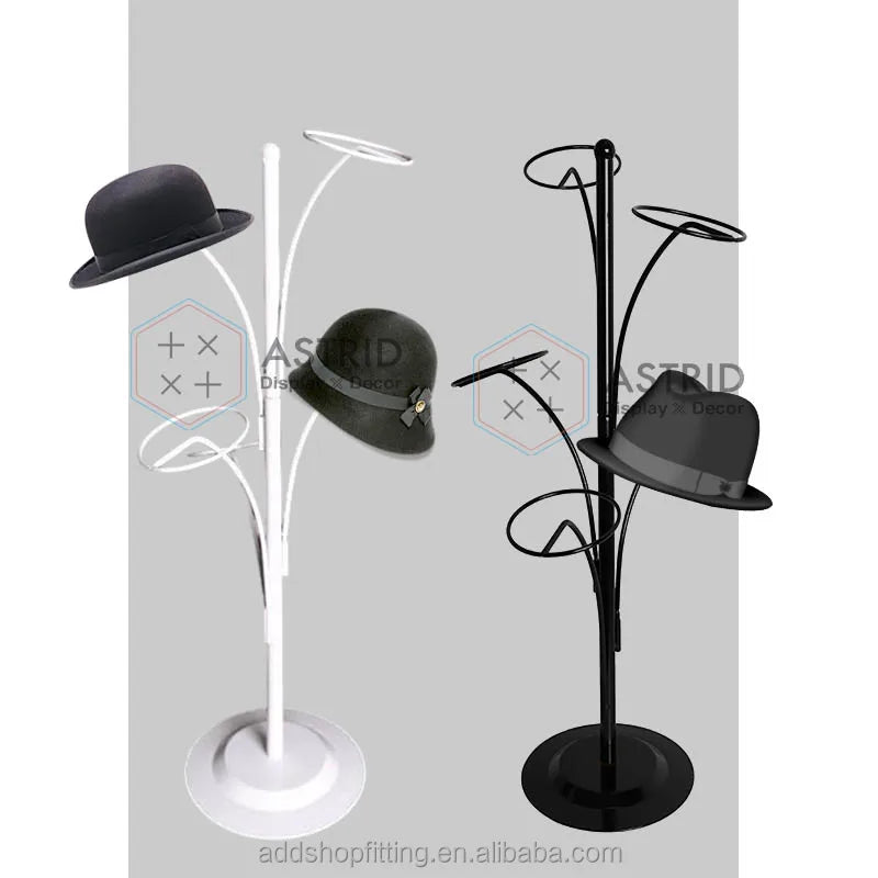 Modern Tabletop 5-Slot Stainless Steel Detachable Hat Cap Display Organizer with Carton Packaging for Freestanding Indoor Use