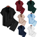 China Bangladesh Factory Price OEM Customized Logo Embroidery Ice Silk Striped Stand Collar Men Outerwear Set MegaBDM