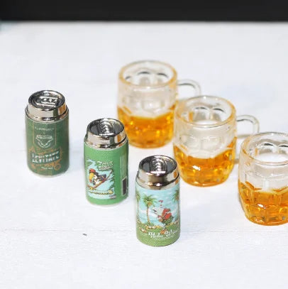 1/6 1/12  Doll House Simulation Miniature Mini Canned Beer Ornament Set Model Decor