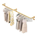 Gold U-shaped Shelf Hanging Garment Wall Mounted Metal Display Rack for Wedding Dress